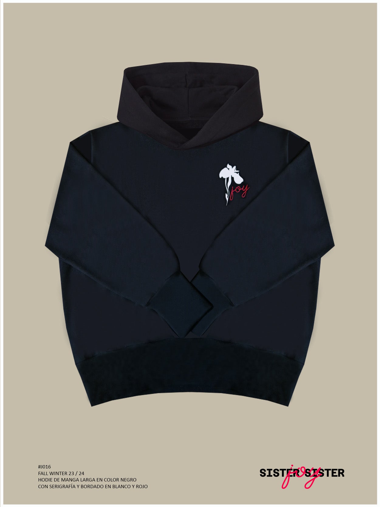 #J016 HOODIE NEGRO