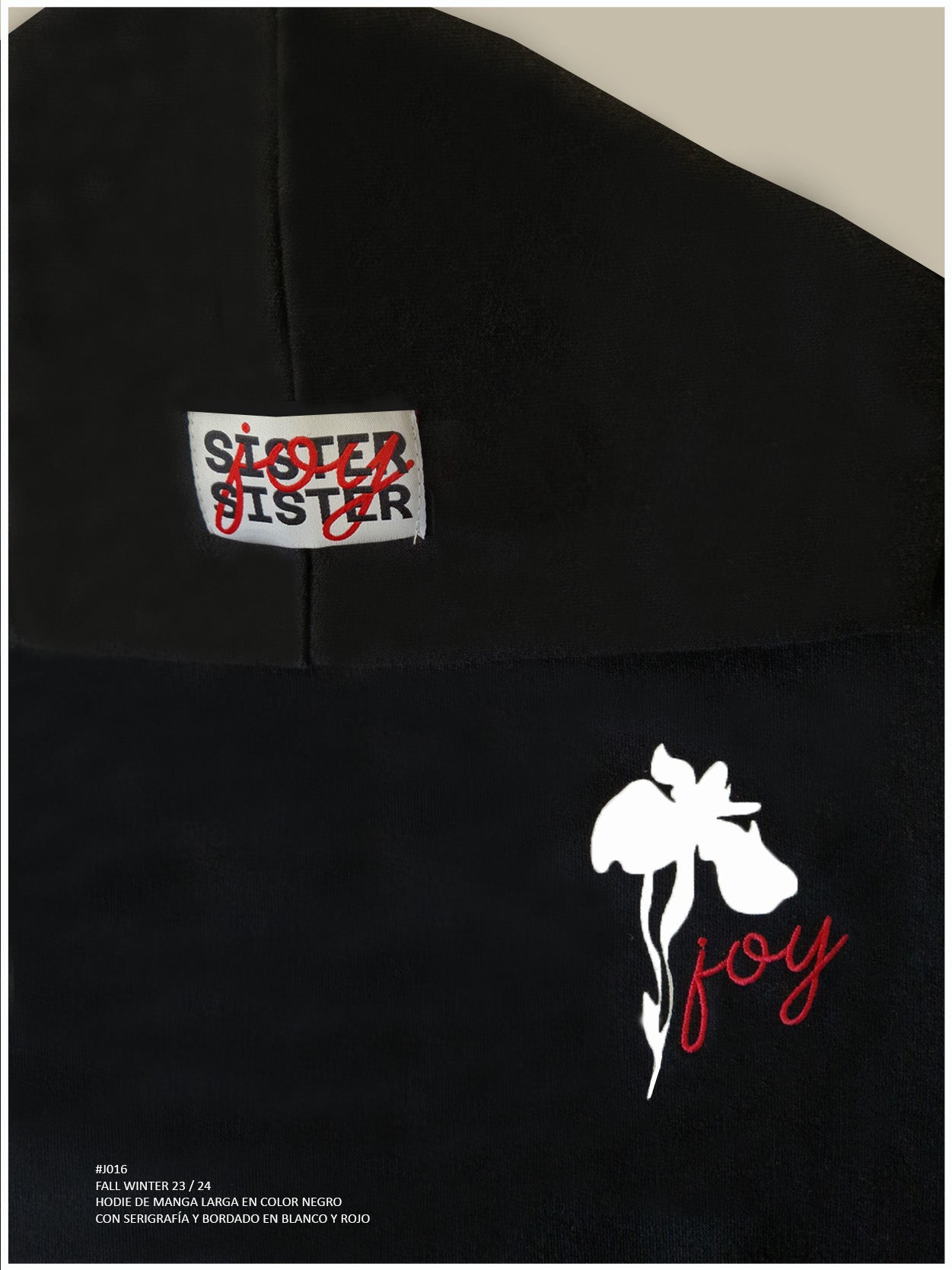 #J016 HOODIE NEGRO